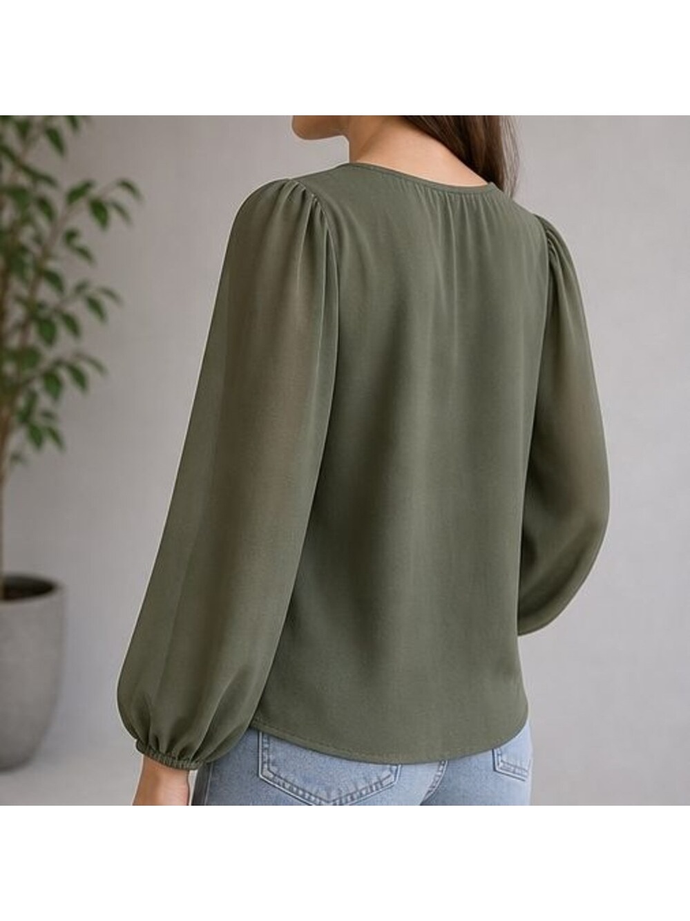 Rust Puff Sleeve Top - Picture 3 of 6